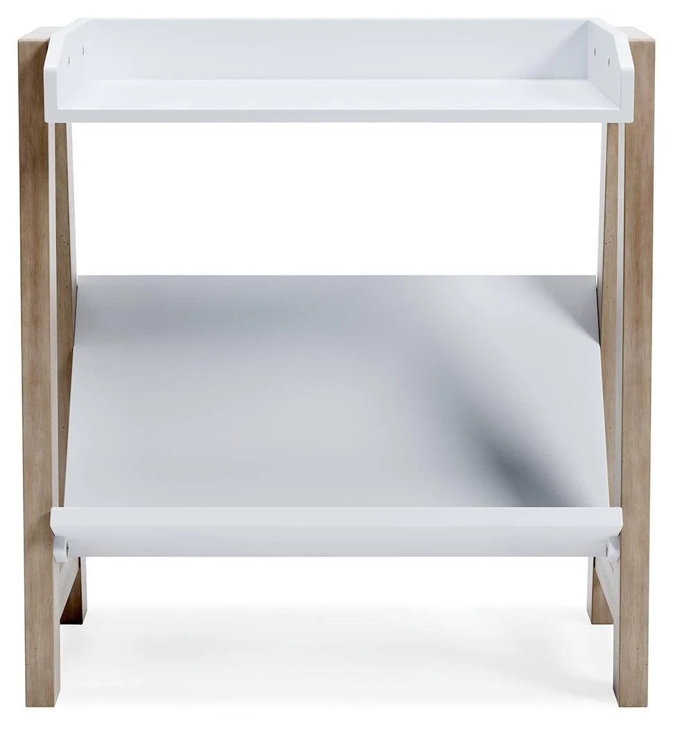 Blariden White Tan Small Bookcase - Image 3