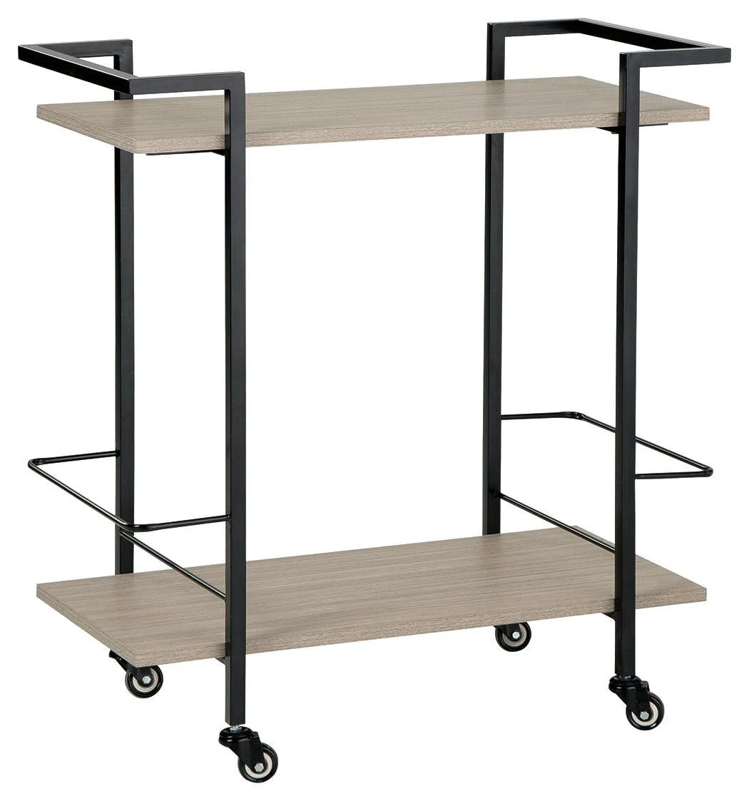 Waylowe Brown Black Bar Cart - Image 2