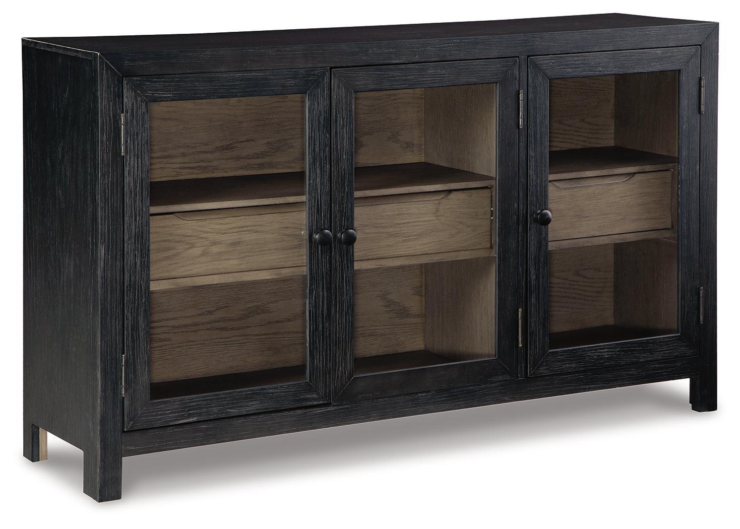 Lenston Black Gray Accent Cabinet - Image 2