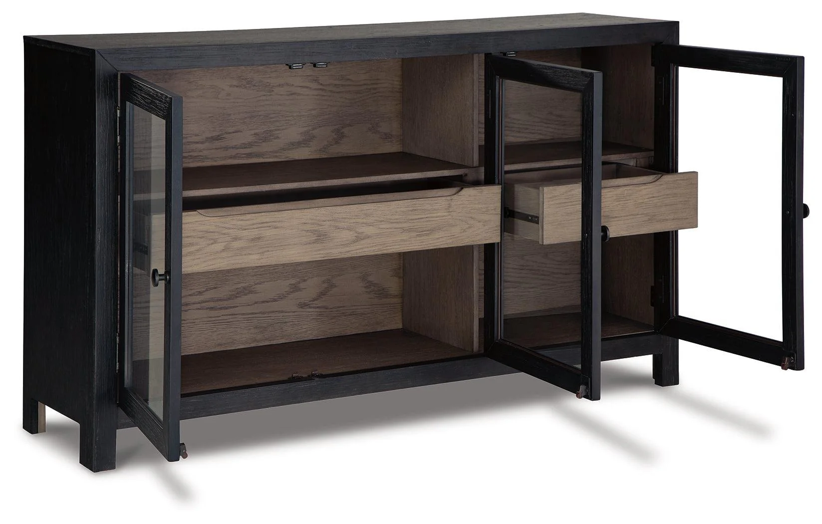Lenston Black Gray Accent Cabinet - Image 3