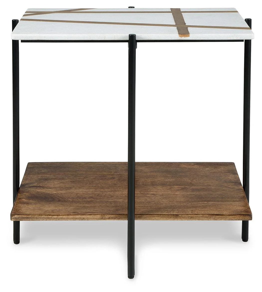 Braxmore White Light Brown Accent Table - Image 3