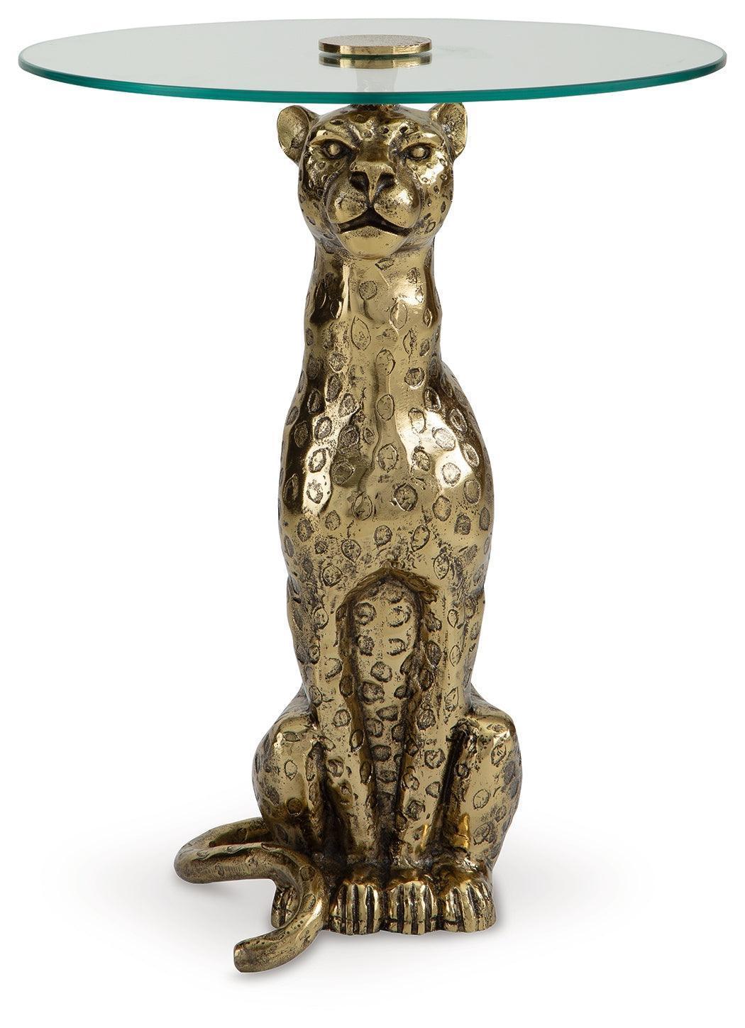 Vallain Antique Gold Finish Accent Table - Image 3