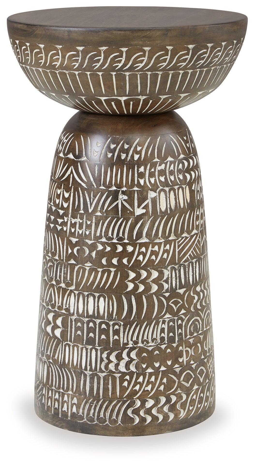 Hadcher Cream Brown Accent Table - Image 2