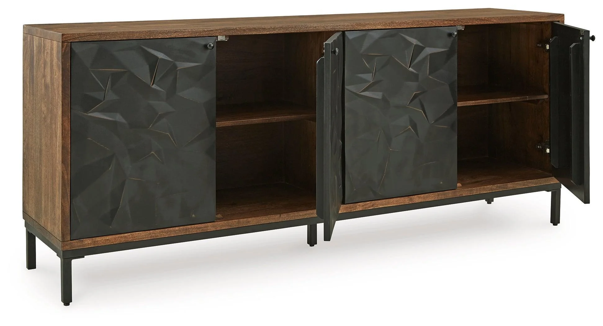 Dorannby Black/Brown Accent Cabinet - Image 3