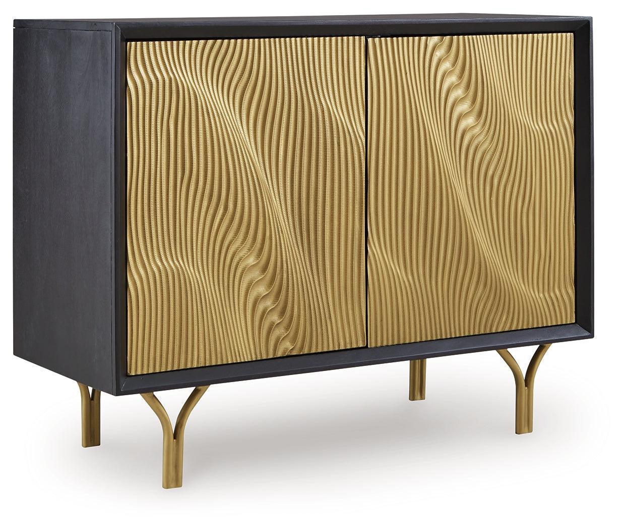 Tayner Black/Gold Finish Accent Cabinet - Image 2