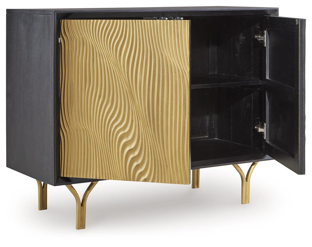 Tayner Black/Gold Finish Accent Cabinet - Image 3