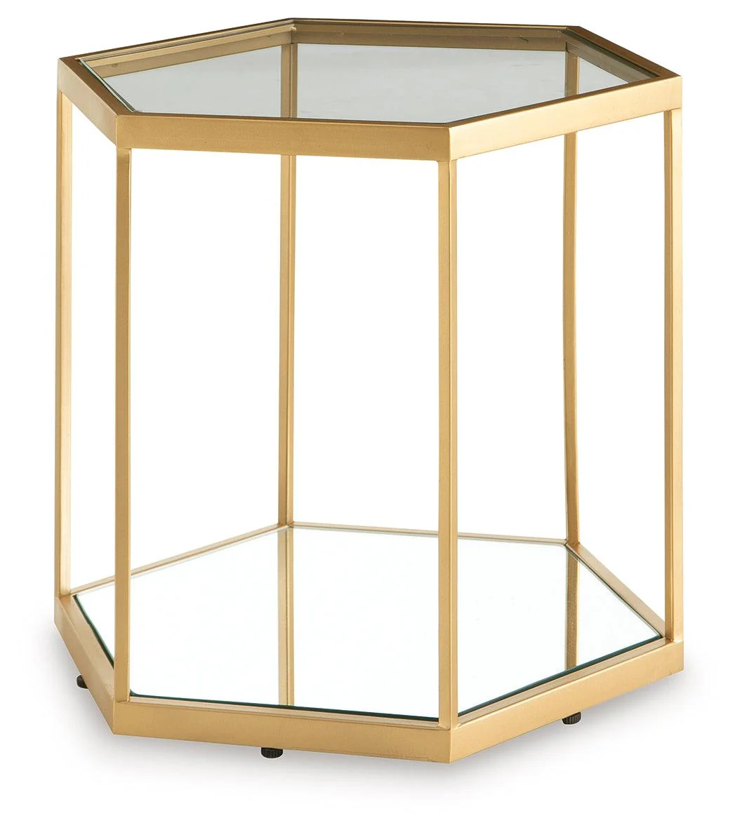 Veerwick Gold Finish Accent Coffee Table - Image 2