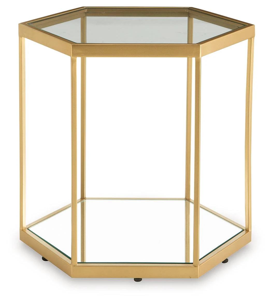 Veerwick Gold Finish Accent Coffee Table - Image 3