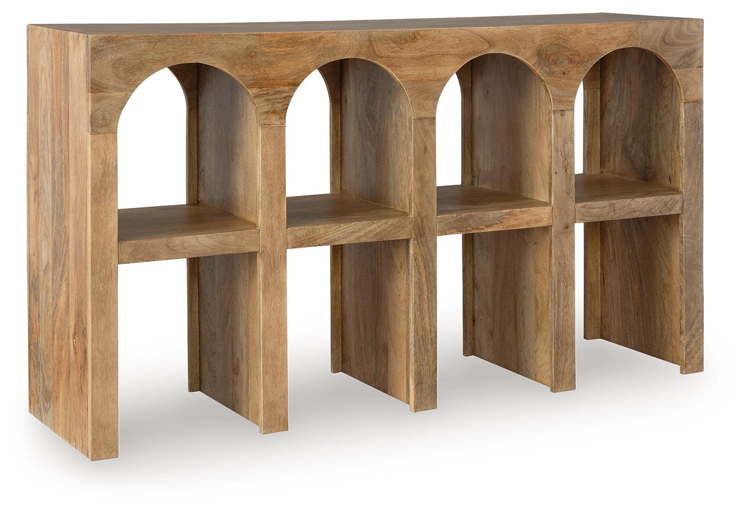 Luzmanacy Natural Brown Console Sofa Table - Image 2