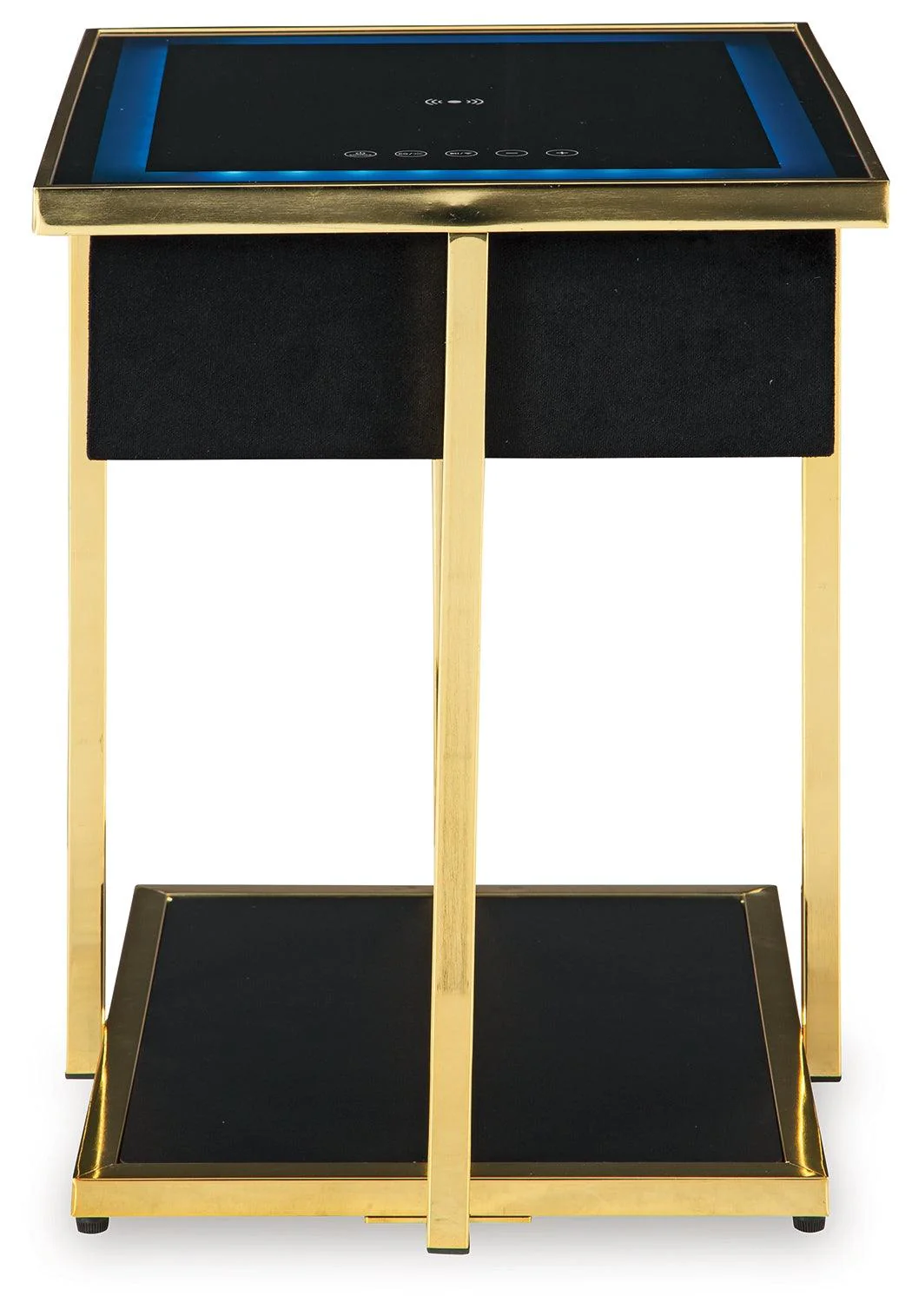 Rexwell Black/Gold Finish Accent Table with Speaker - Image 3