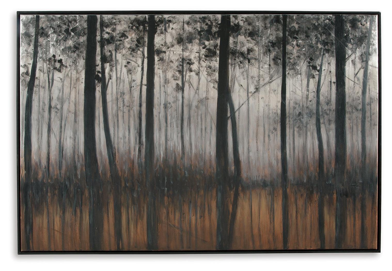 Philyra Black Orange Silver Wall Art - Image 2