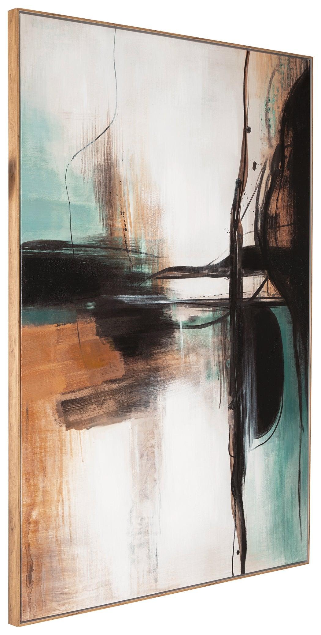 Brunonia Teal Orange Black Wall Art - Image 3