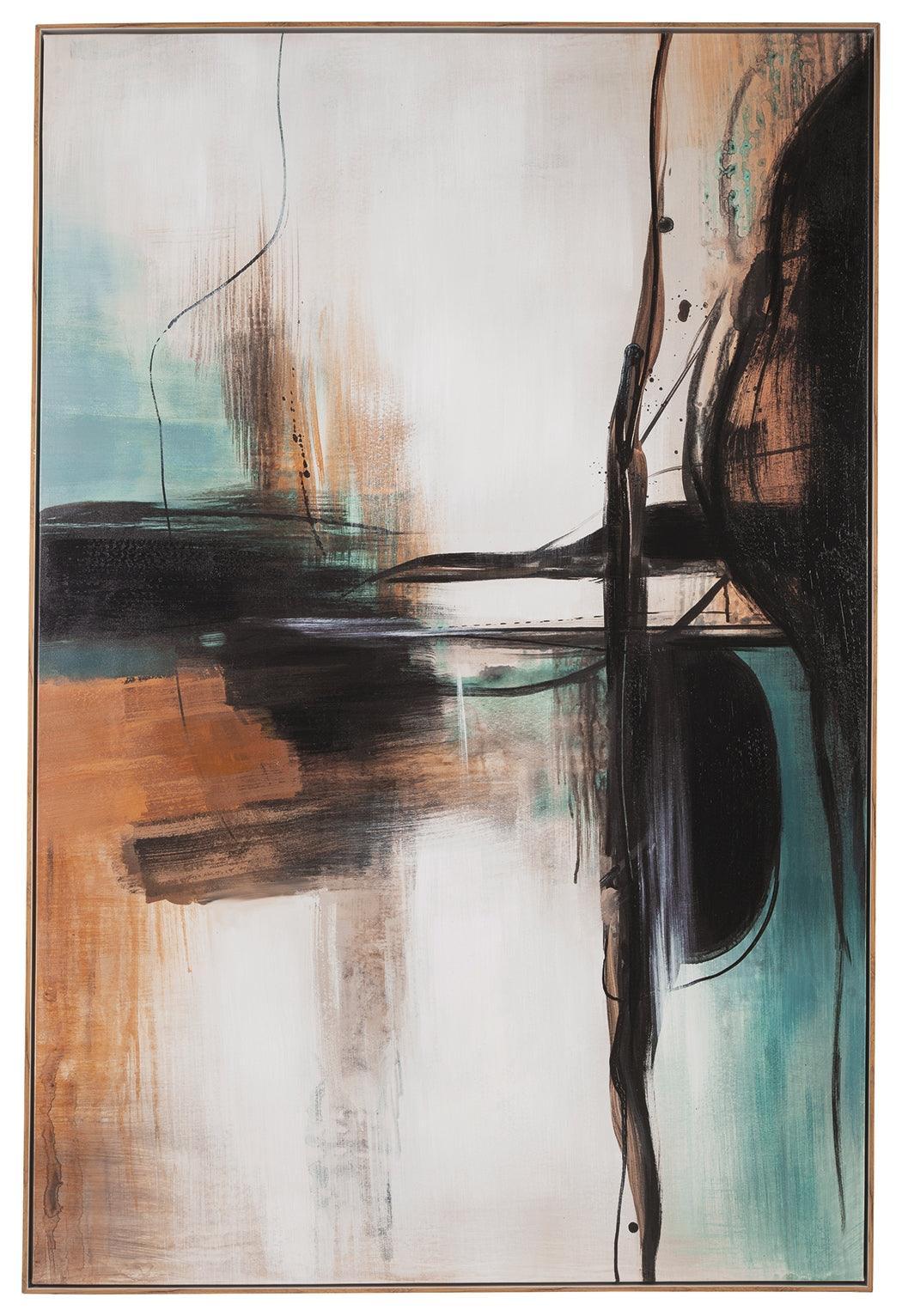 Brunonia Teal Orange Black Wall Art - Image 2