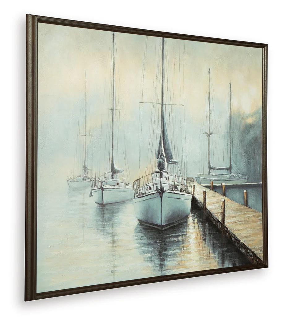 Worthney Blue/White/Brown Wall Art - Image 3