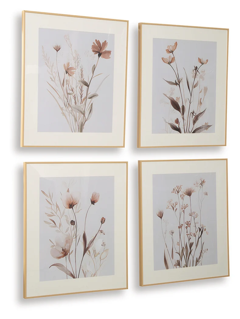 Chettings Beige/Gray/Blush Wall Art (Set of 4) - Image 3