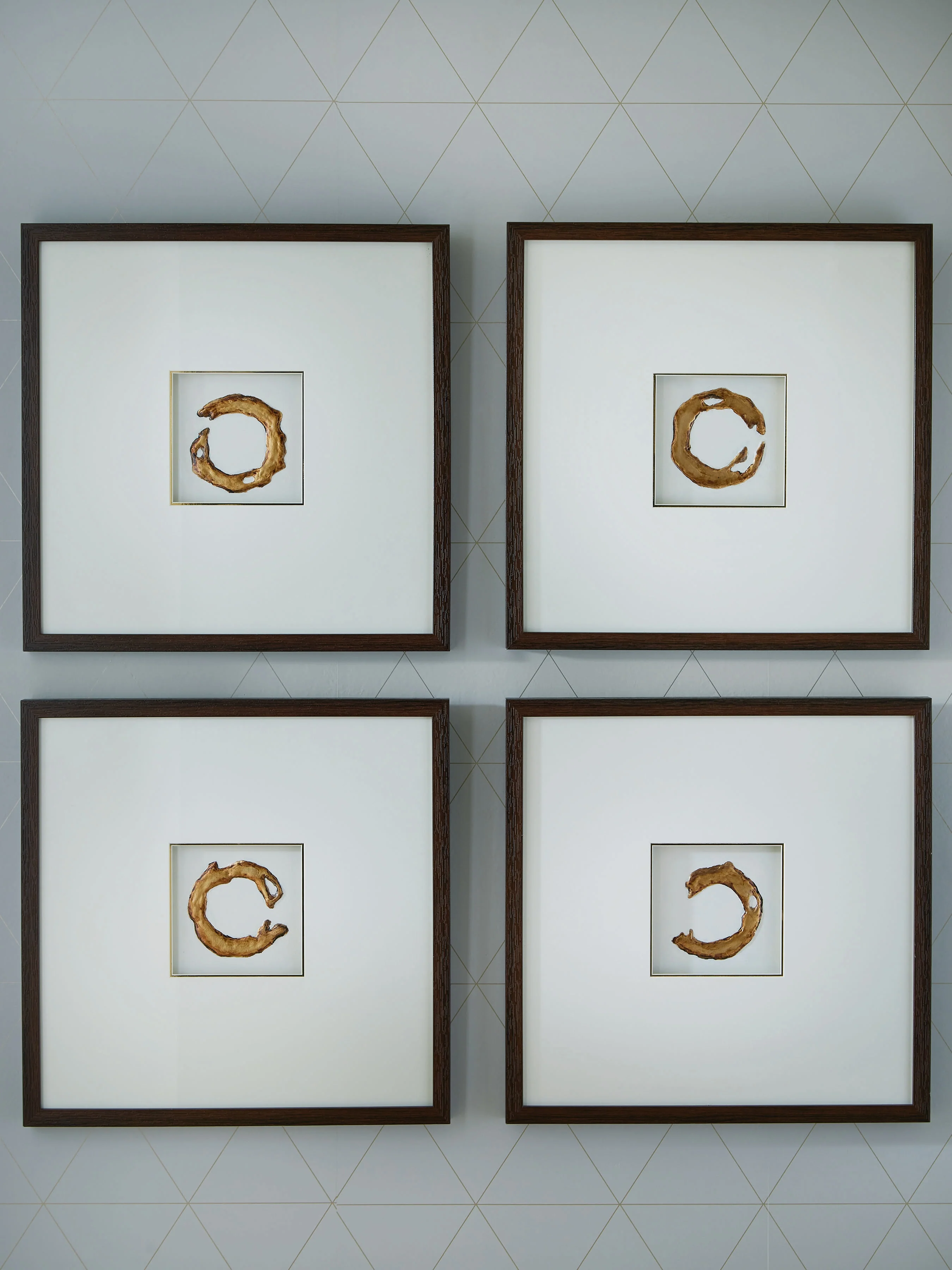 Dallbourne White/Gold Finish Wall Art (Set of 4) - Image 3