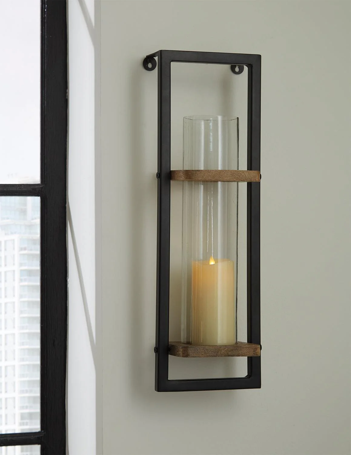 Colburn Natural Black Wall Sconce - Image 1
