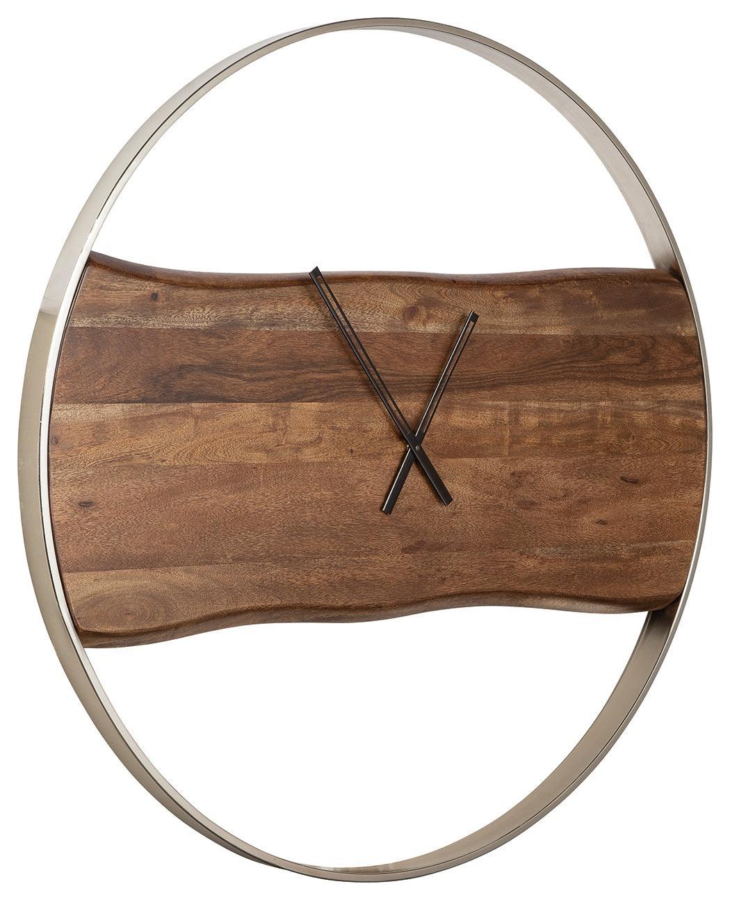 Panchali Brown Silver Finish Wall Clock - Image 2