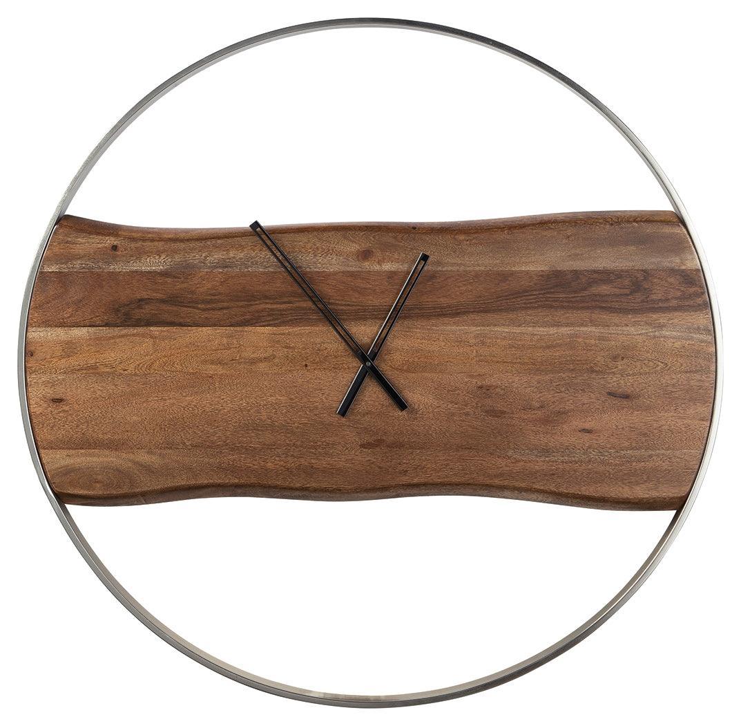 Panchali Brown Silver Finish Wall Clock - Image 3