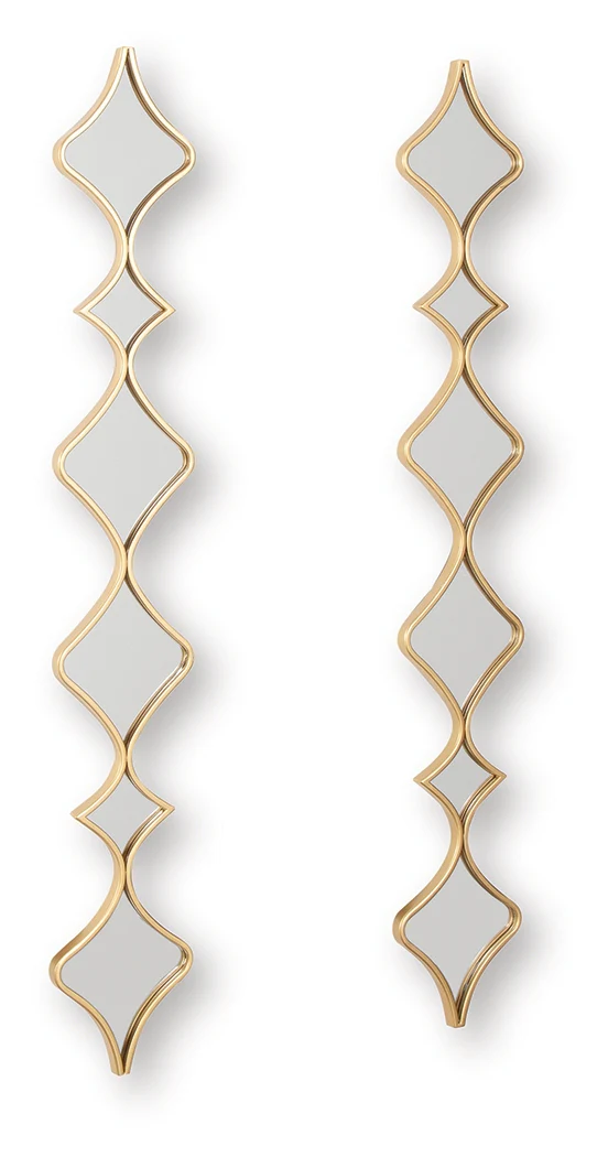 Harriswood Gold Finish Accent Mirror Set (Set of 2) - Image 3
