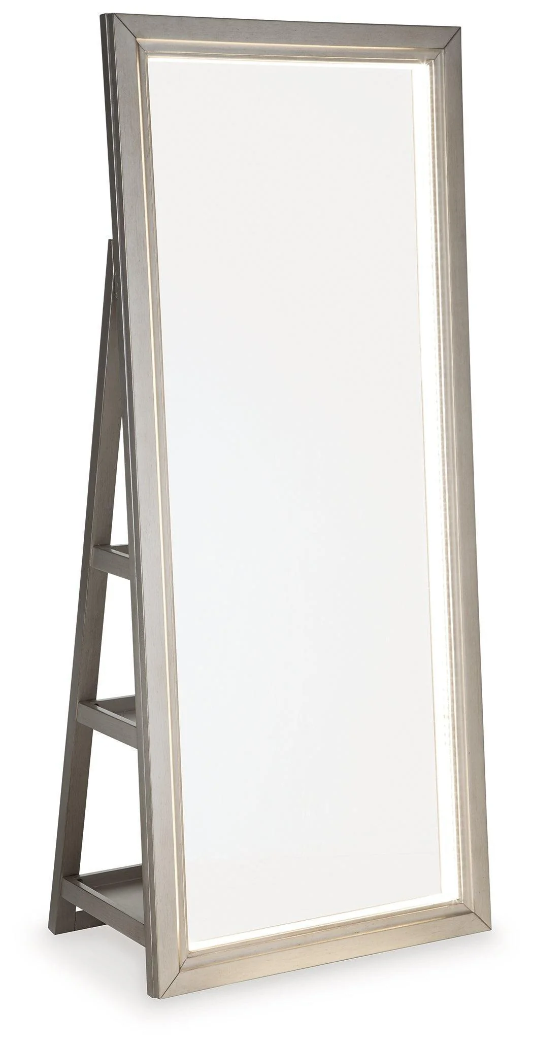 Evesen Champagne Floor Standing Mirror With Storage - Image 3