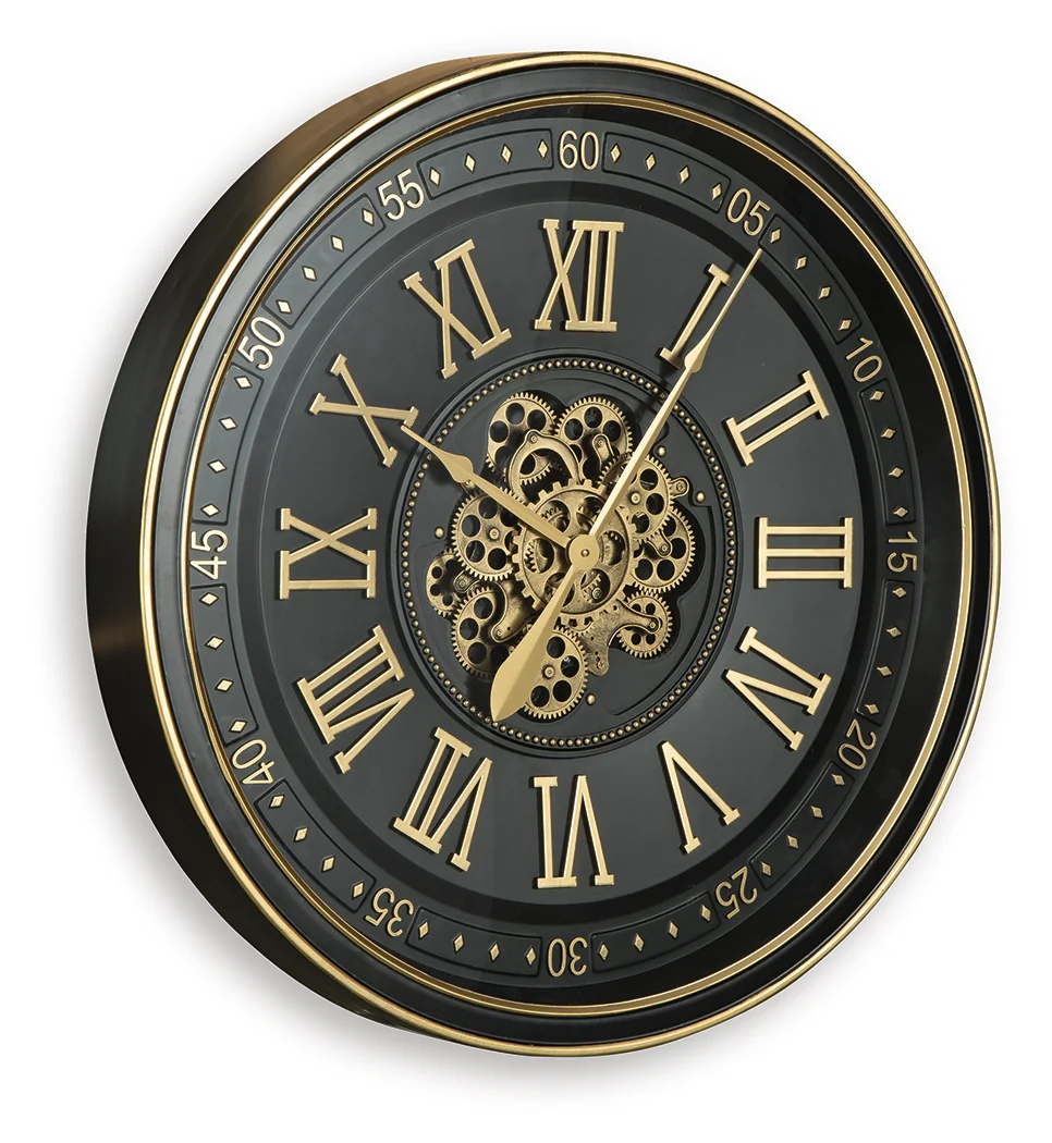 Dairton Black/Gold Finish Wall Clock - Image 3