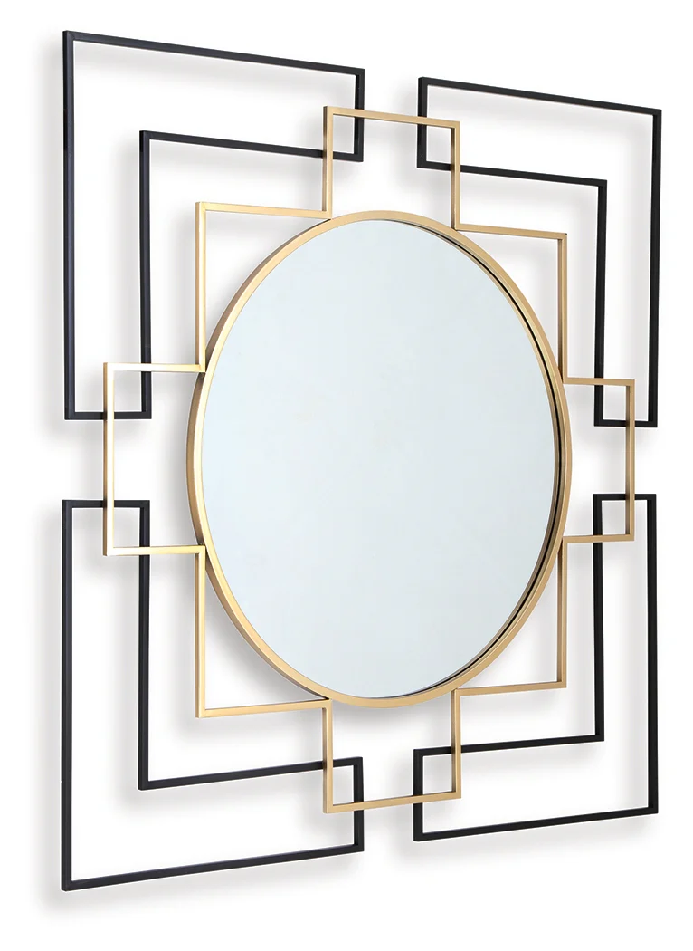 Oceanal Black/Gold Finish Accent Mirror - Image 3