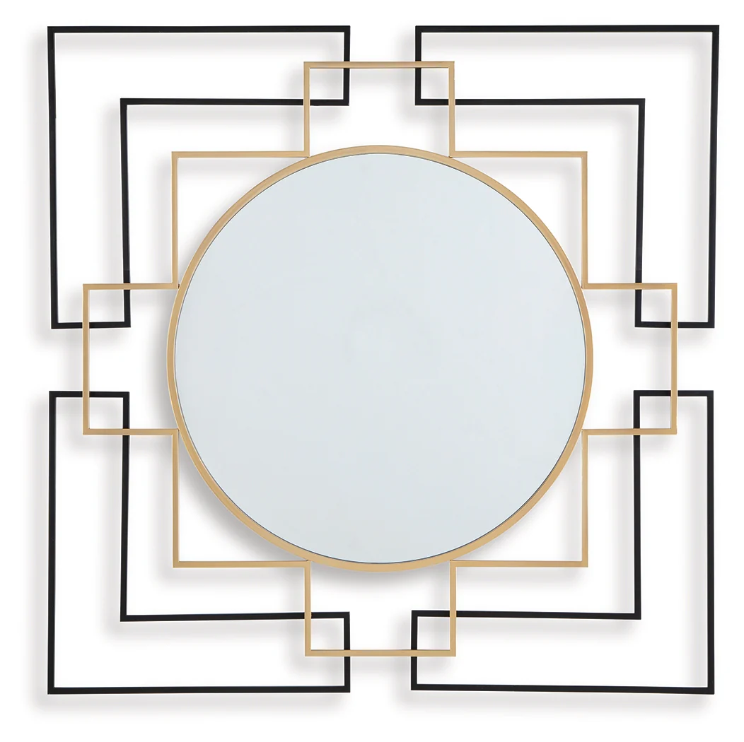 Oceanal Black/Gold Finish Accent Mirror - Image 2