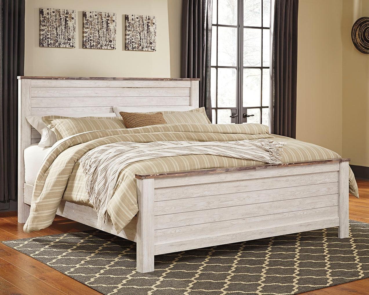 Willowton Whitewash King Panel Bed - Image 3