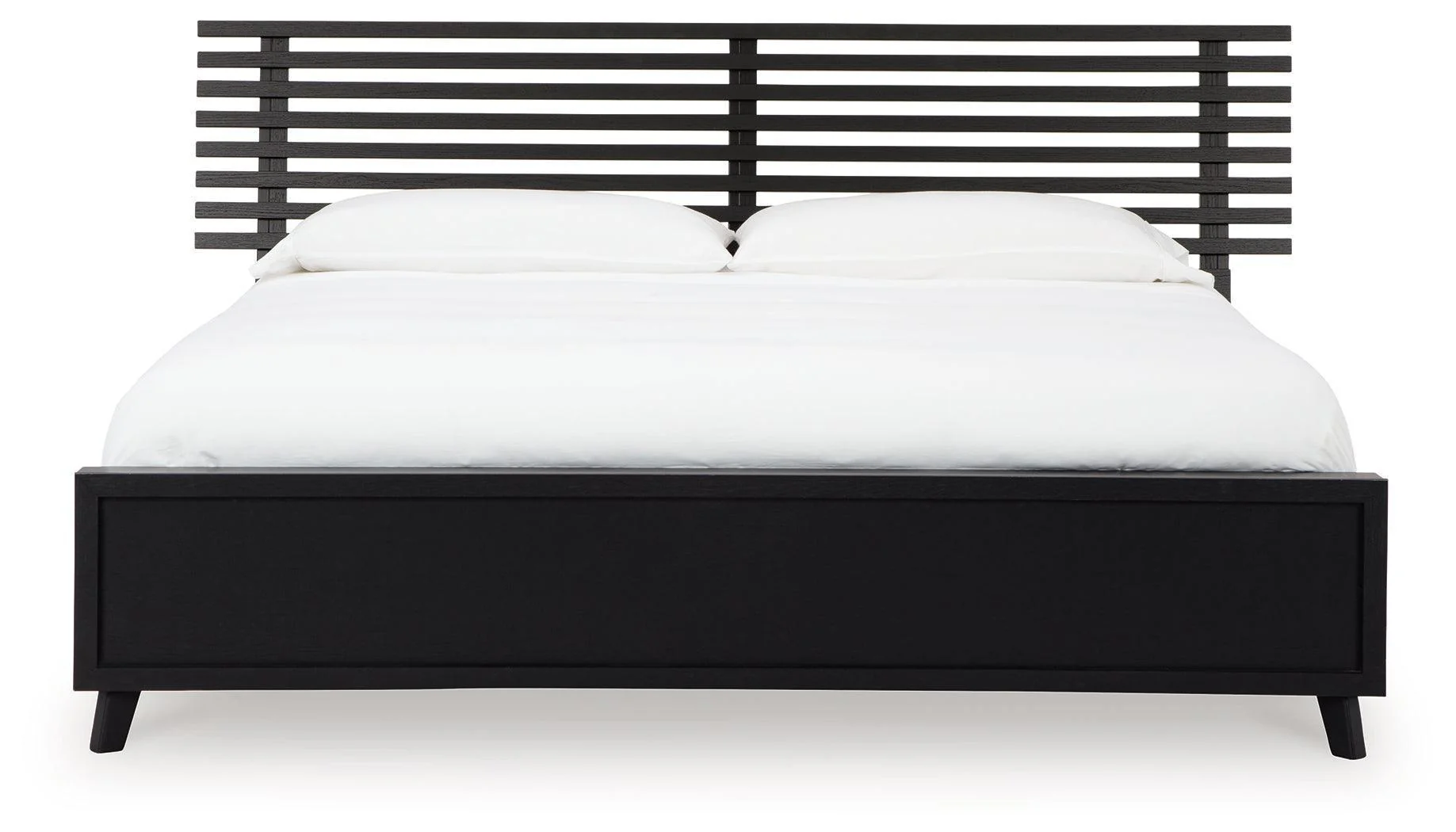 Danziar Black Queen Slat Panel Bed - Image 3