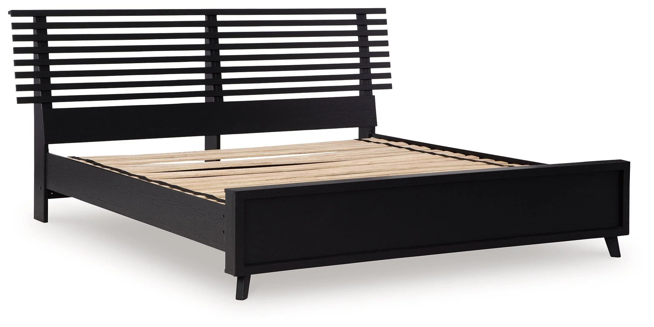 Danziar Black Queen Slat Panel Bed - Image 2