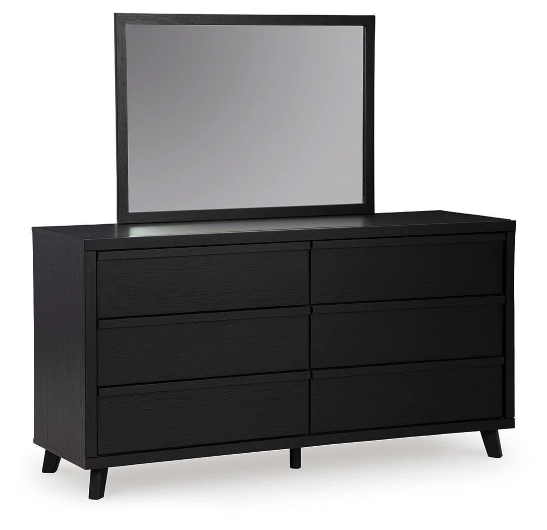 Danziar Black Dresser And Mirror - Image 2