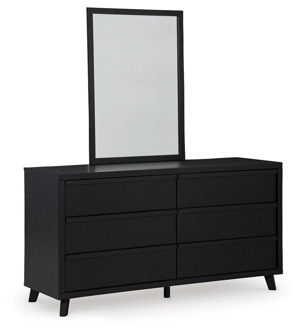 Danziar Black Dresser And Mirror - Image 3