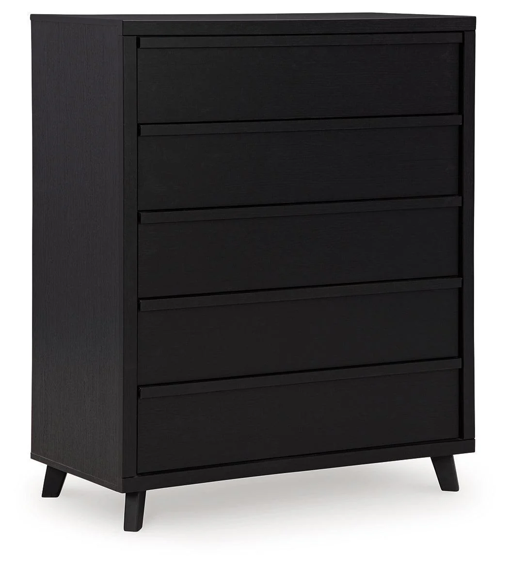 Danziar Black Wide Chest Of Drawers - Image 2