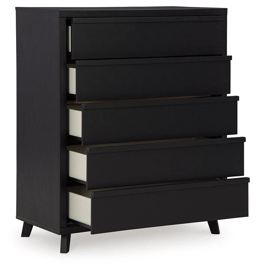 Danziar Black Wide Chest Of Drawers - Image 3
