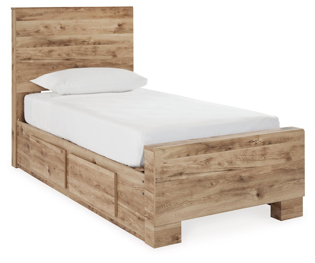 Hyanna Tan Brown Twin Panel Bed With 2 Side Storage - Image 2