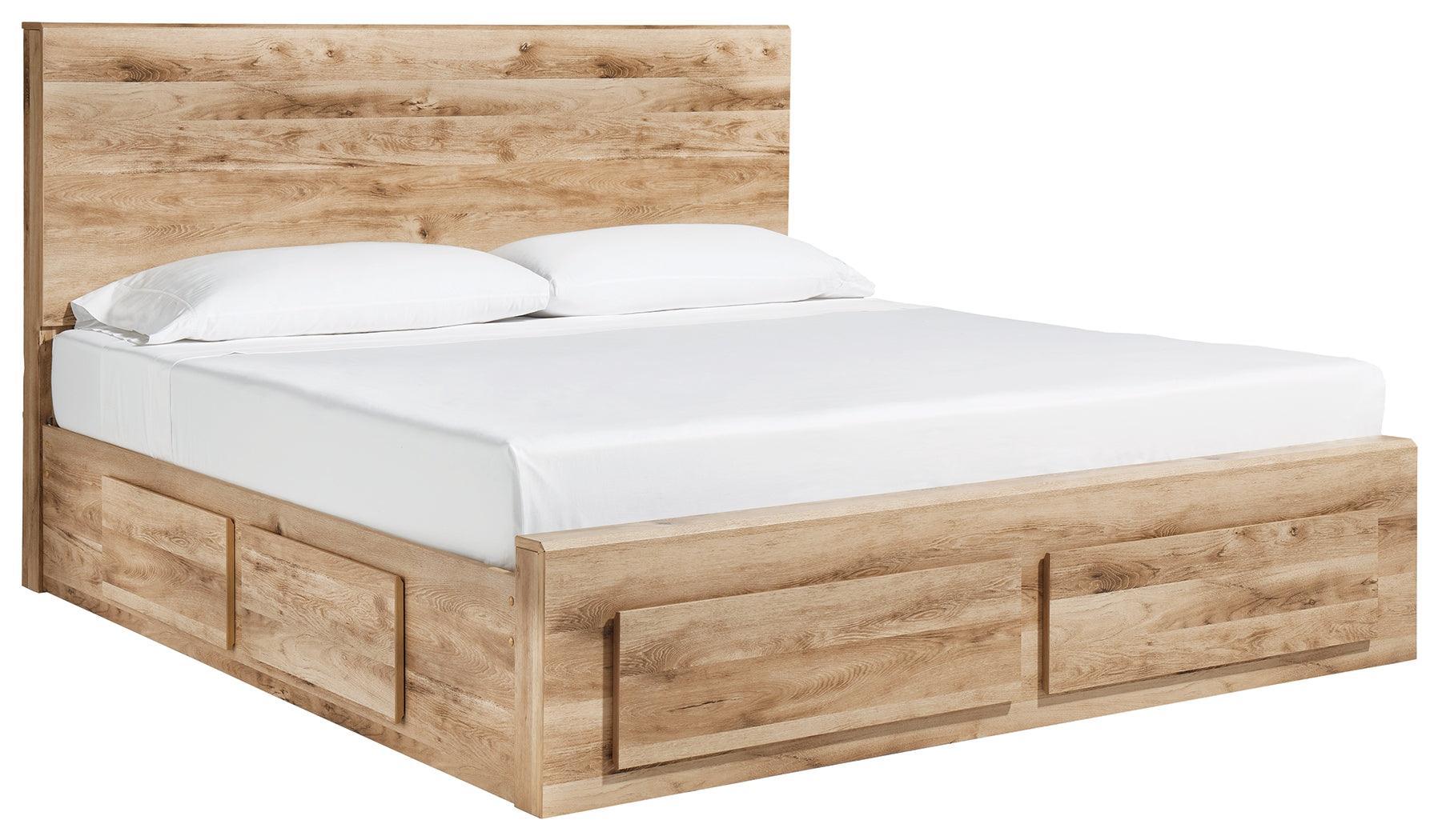 Hyanna Tan Queen Panel Storage Bed With 2 Under Drawer - Image 2
