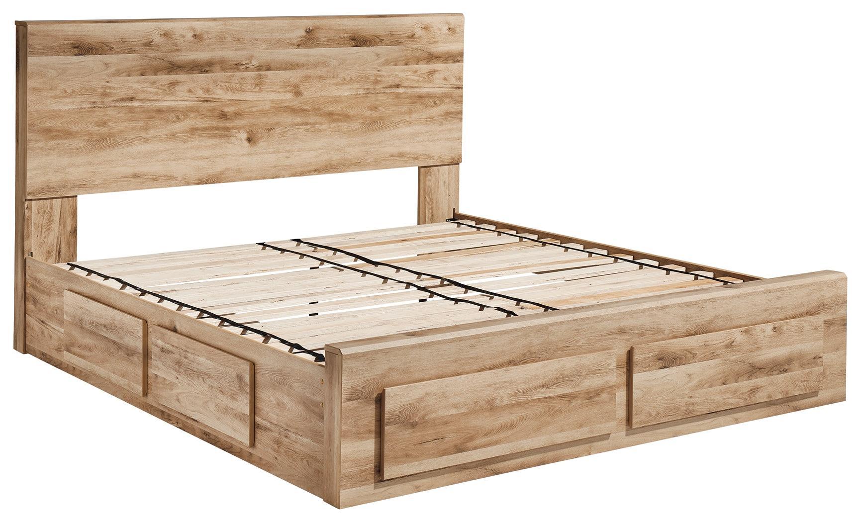 Hyanna Tan Queen Panel Storage Bed With 2 Under Drawer - Image 3