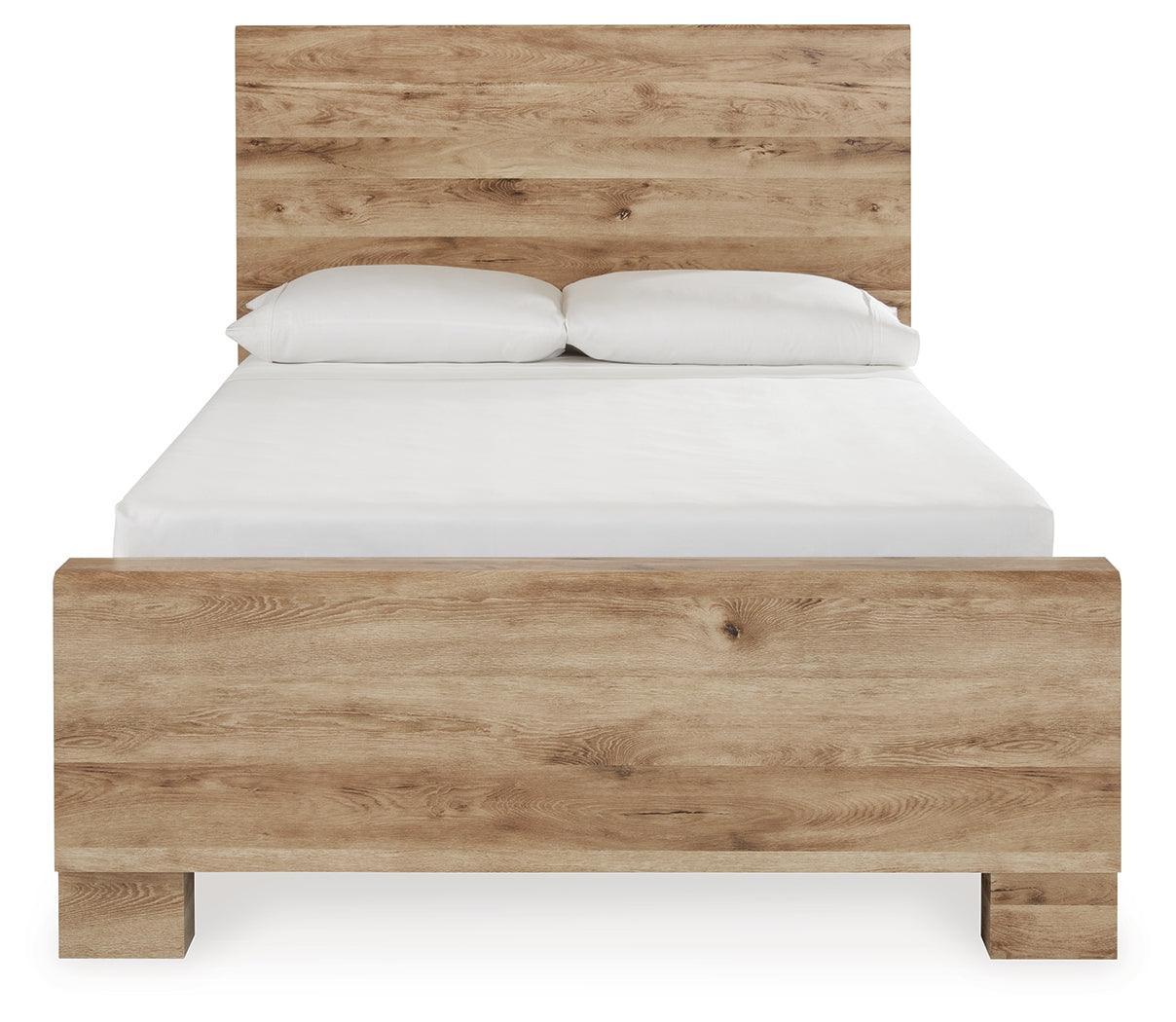 Hyanna Tan Brown Full Panel Bed With 1 Side Storage - Image 3