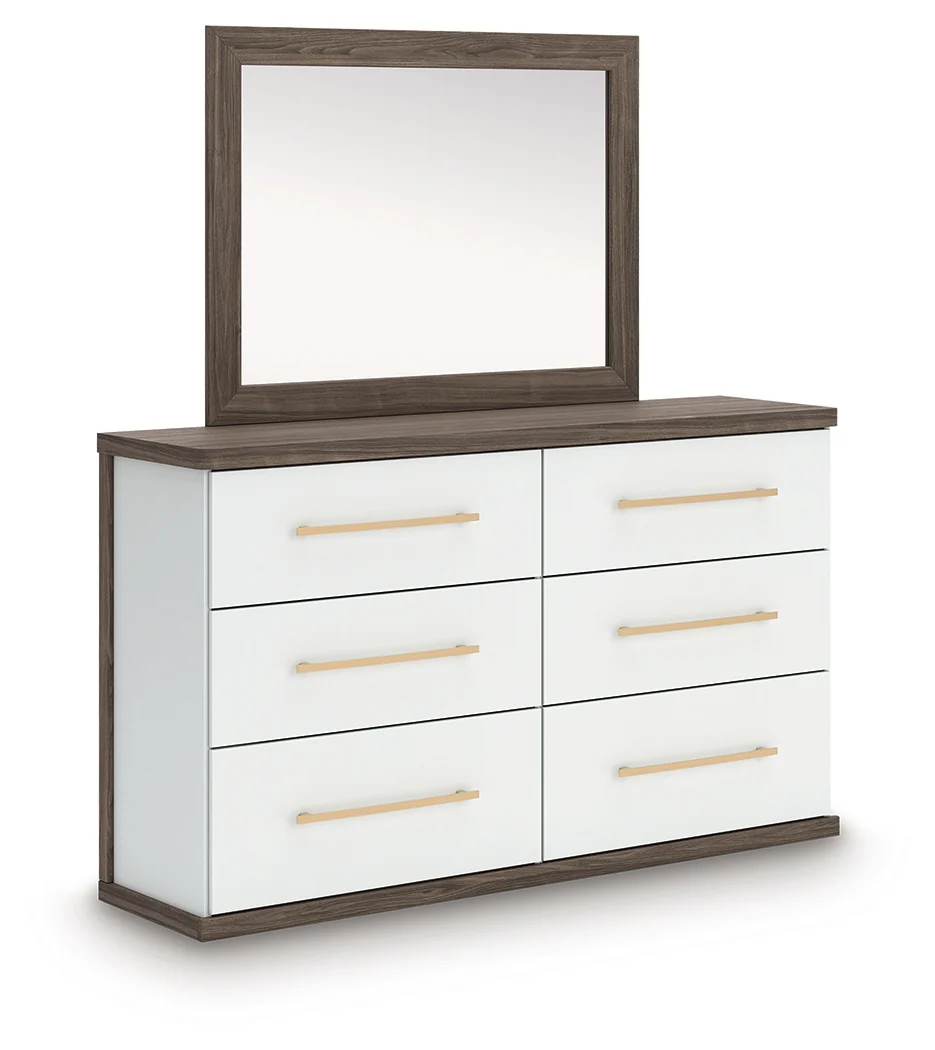 Kendanport Brown Dresser and Mirror - Image 2