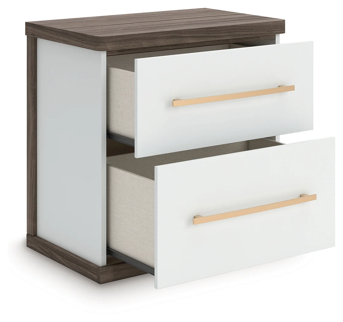 Kendanport Brown/White Nightstand - Image 3