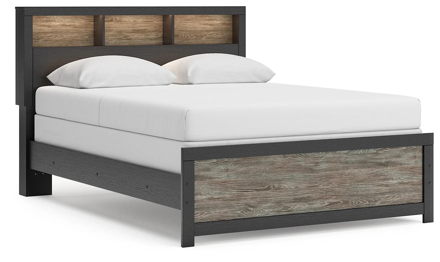 Broachmyn Black/Gray Queen Bookcase Panel Bed - Image 3