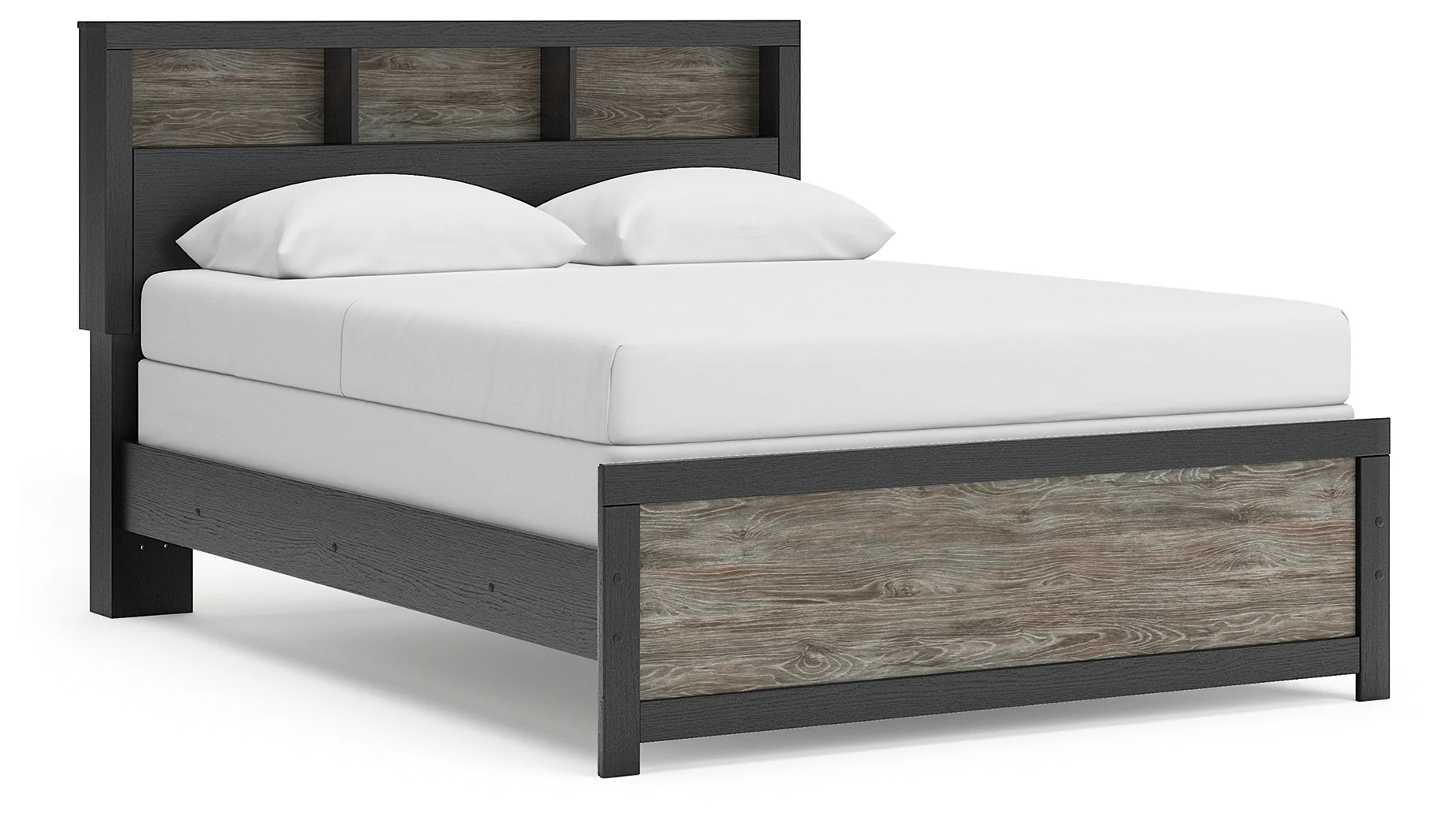 Broachmyn Black/Gray Queen Bookcase Panel Bed - Image 2