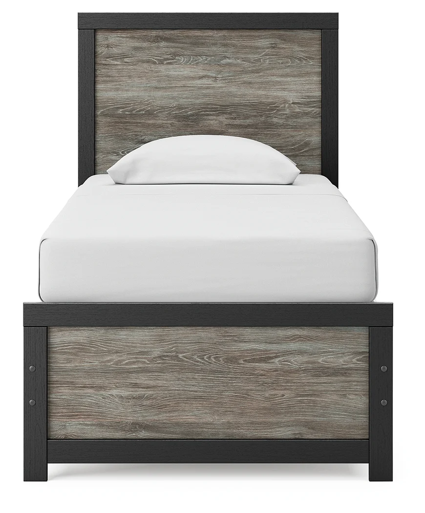 Broachmyn Black/Gray Twin Panel Bed - Image 3