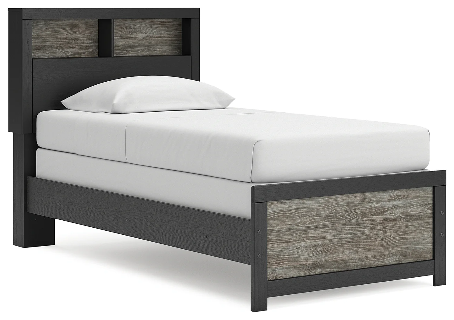 Broachmyn Black/Gray Twin Bookcase Bed - Image 2