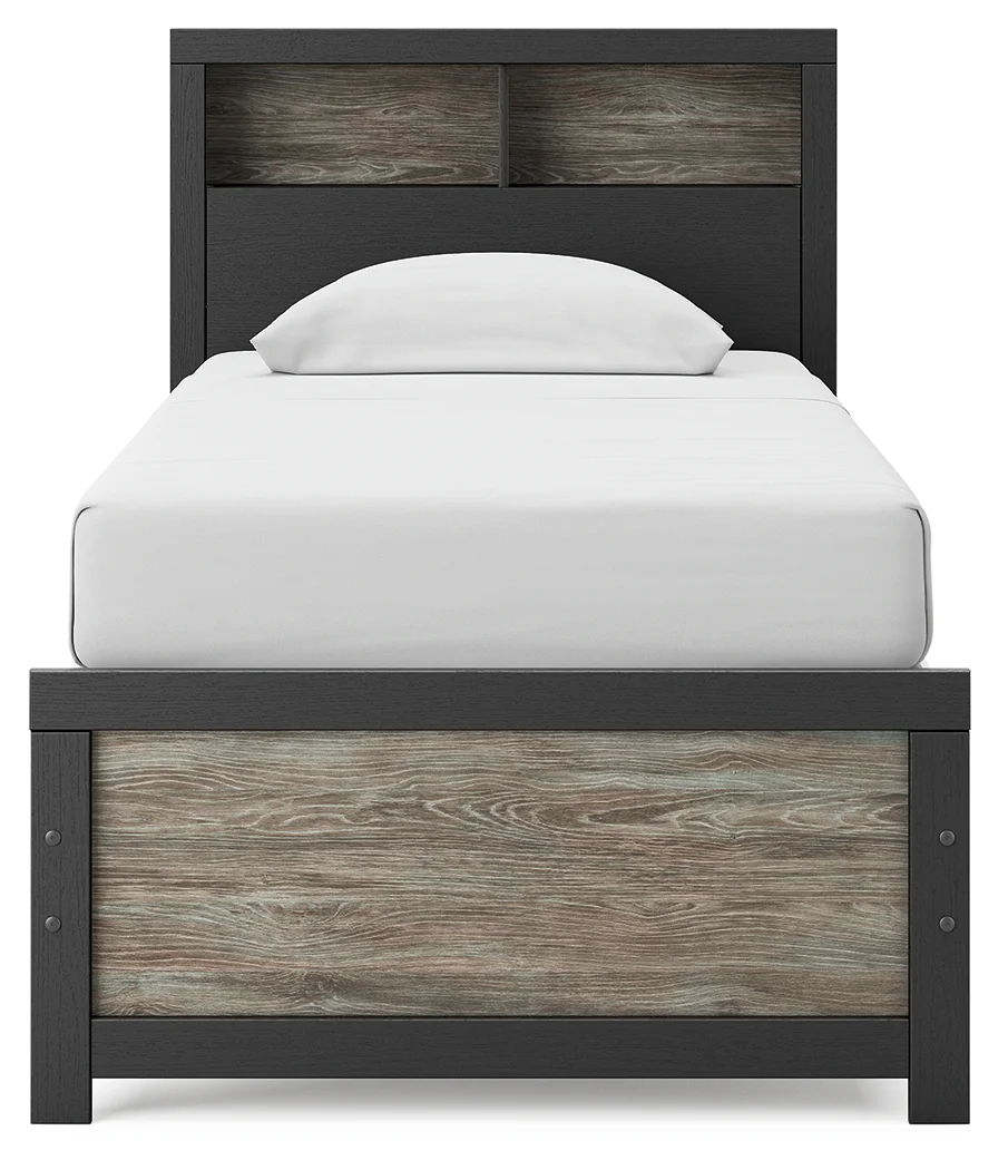 Broachmyn Black/Gray Twin Bookcase Bed - Image 3