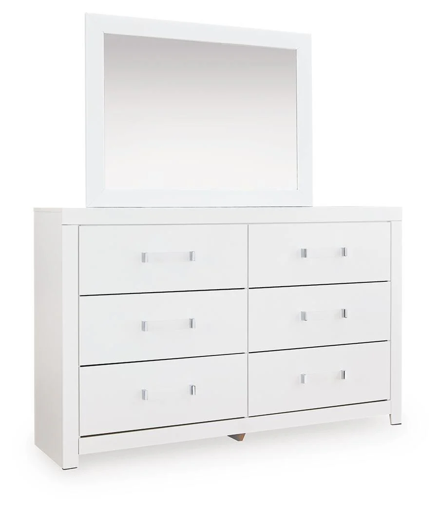 Maeling White Dresser and Mirror - Image 2