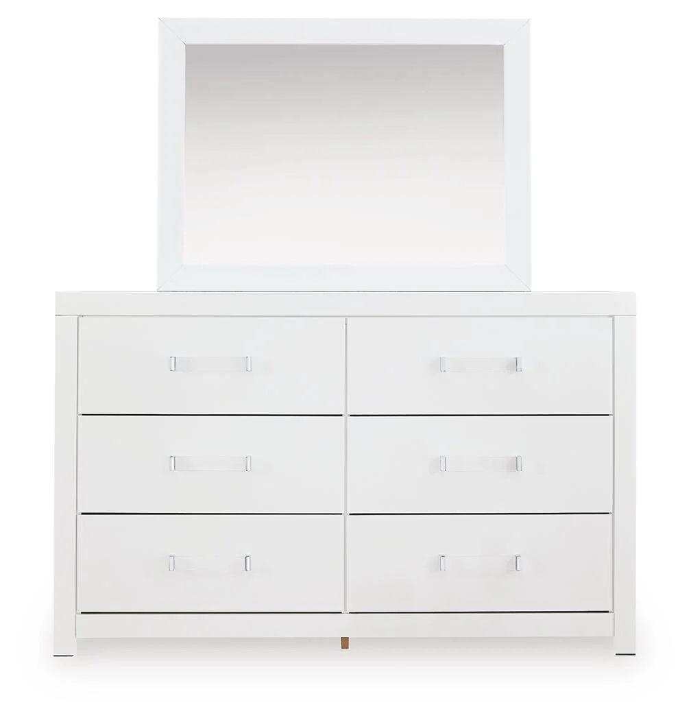 Maeling White Dresser and Mirror - Image 3