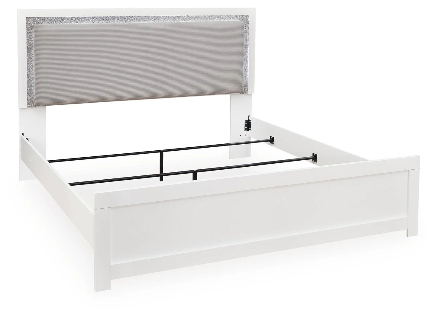 Maeling White King Upholstered Panel Bed - Image 3