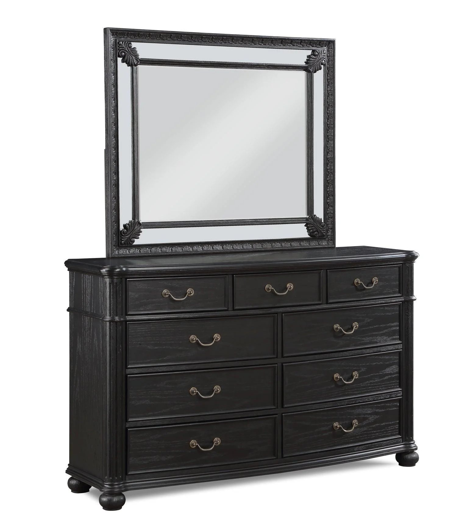 Kingsbury Black Fabric Upholstered Poster Panel Queen Bed - Image 2
